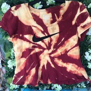 Nike bleach tie dyed crop top size small